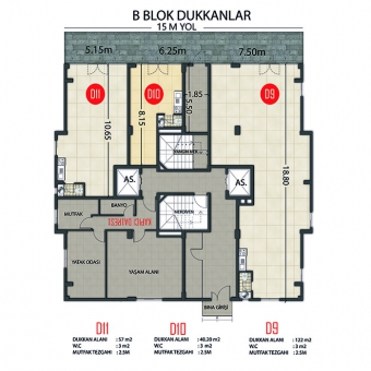 B Blok Dükkan Planı